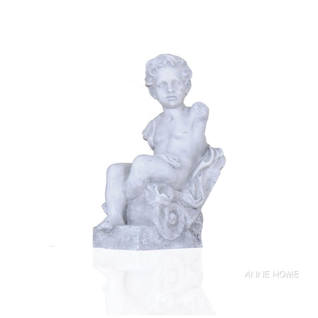 Old Modern Handicrafts Boy Sitting Statue AT007